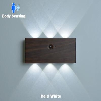 Uplift Picks 5200mAh Rechargeable Motion Sensor LED Wall Sconce walnut (3000 K)