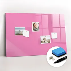 MAGNETTAFEL 90x60 Rosa schwarzer Marker