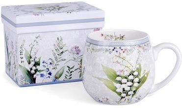 STP Goods Lily of the Valley Bone China Big Belly Coffee Tea Mug in Gift Box
