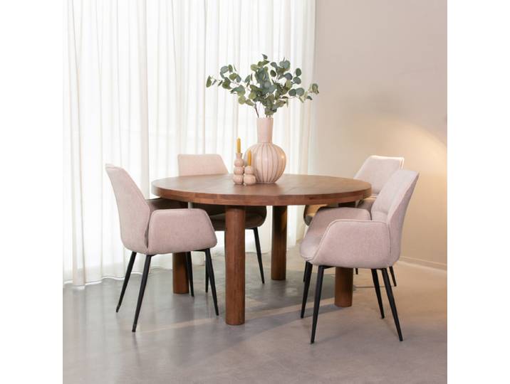 LABEL51 Ronde Eettafel Elly Mangohout, 140cm - Naturel