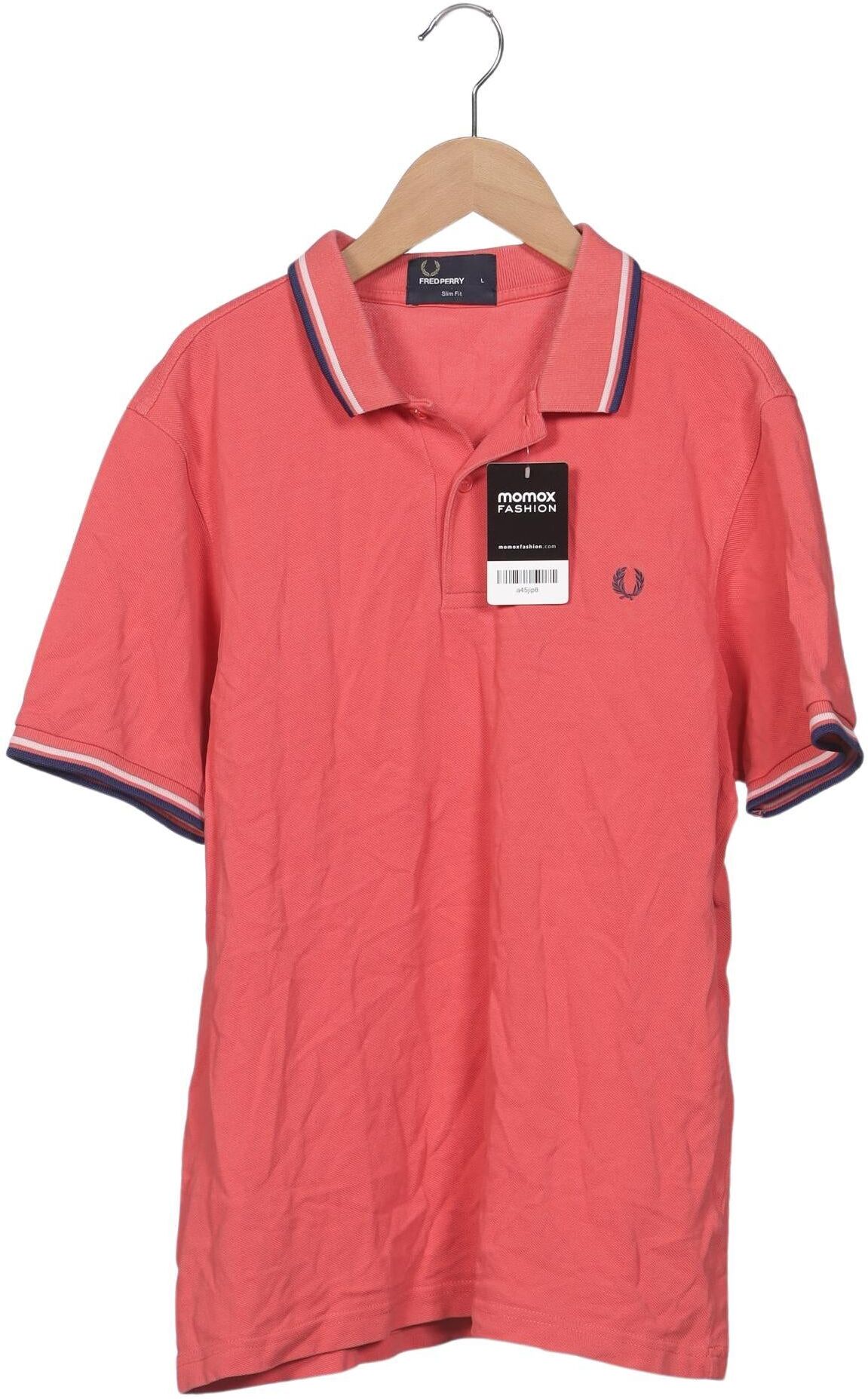 Fred Perry Herren Poloshirt, Pink, Gr. L, Baumwolle - Second Hand