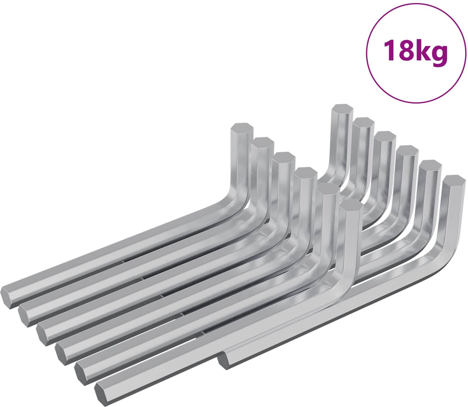 vidaXL Clé hexagonale 1800 pièces Argenté 32 x 86 mm Acier