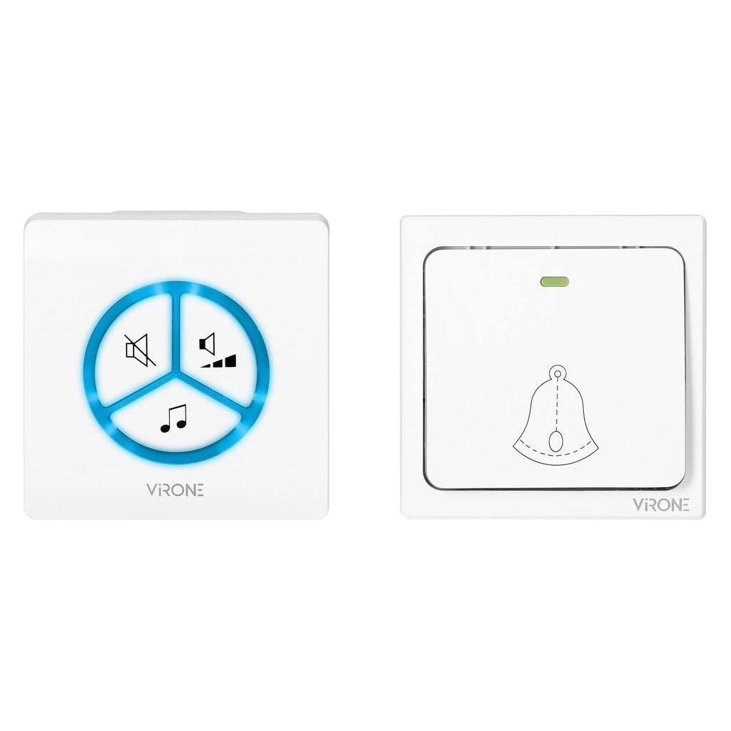 Orno WAYO AC Wireless Doorbell Network Connected Button Battery Free Learning System 25 Töne 80m (Funk, Kabellos) (DB-3)