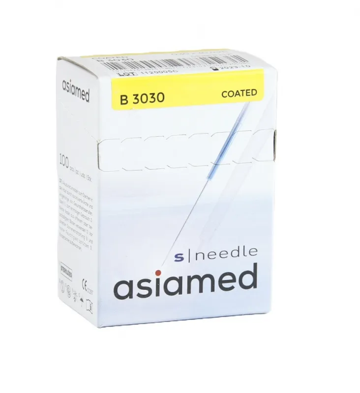 asiamed Akupunkturnadeln S|Needle B-Type, KS-Griff ohne Führrohr (100 Stück) 0,35 x 50 mm A000653