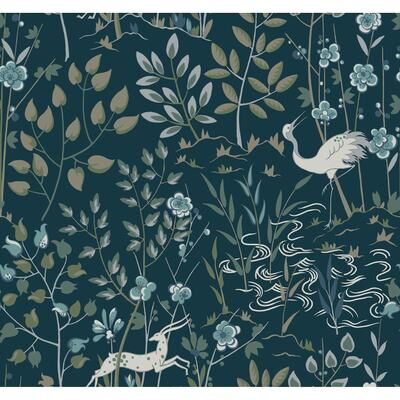 Ronald Redding Aspen Dark Blue Wallpaper