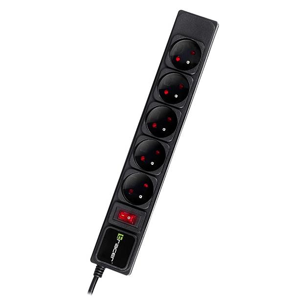 Tracer PowerGear 3.0 m Black 5 sockets (5x, CEE 7/5, 3 m) (TRALIS46844)