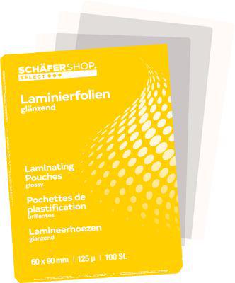 Schäfer Shop Select Laminierfolien, 60 x 90 mm, 125 mic, 100 Stück