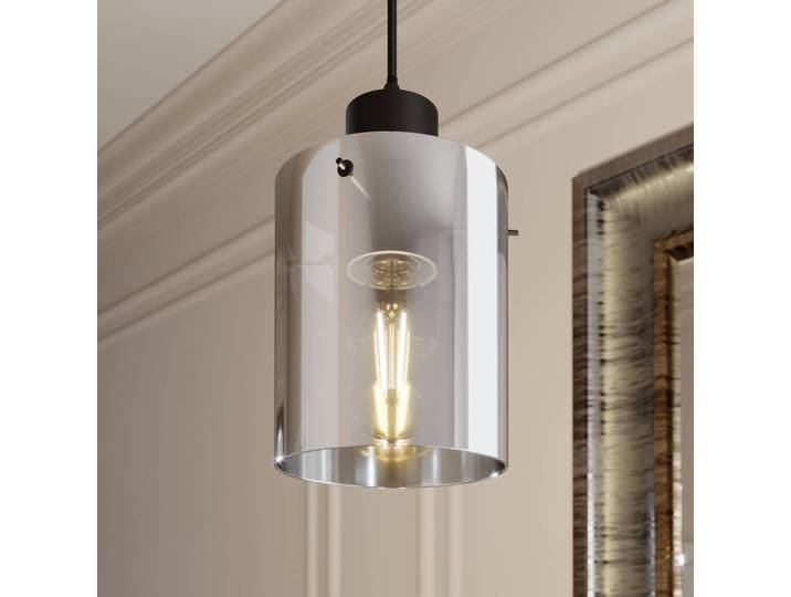 Glas Hängeleuchte Kourtney Lindby, dimmbar, schwarz, für Wohn- / Esszimmer, Modern