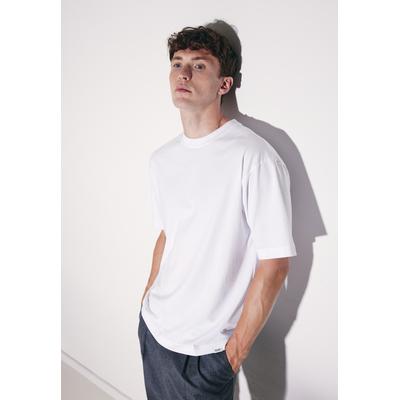 T-Shirt STUDIO SEIDENSTICKER "Studio", Herren, Gr. S, weiß, 100% Baumwolle, unifarben, oversize, Rundhals, Shirts T-Shirt, 1/2 Rundhals Uni