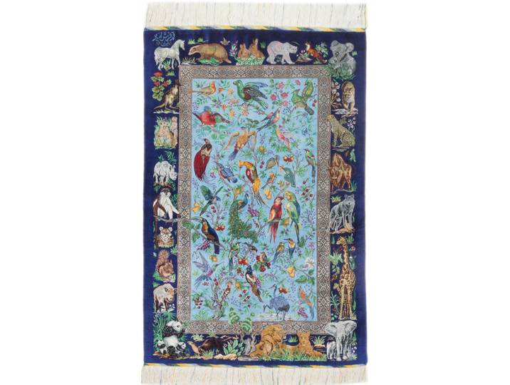 Ghom Seide Amir Teppich 80x120 Handgeknüpft Orientteppich Perserteppich Seide