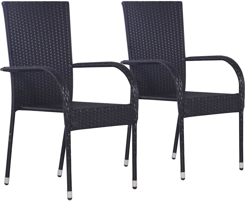 vidaXL Juego de comedor para jardín 3 piezas negro Negro