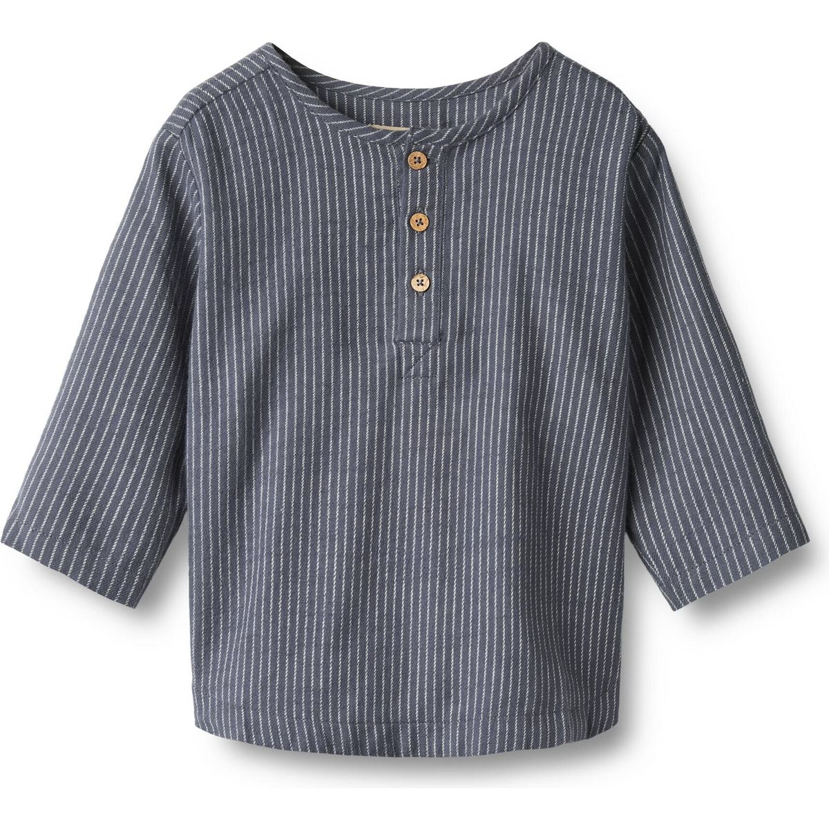 Wheat Shirt Long Sleeve Bj�rk greyblue slub stripe (1312) 92 6685-418-GOTS-1312-92/2y