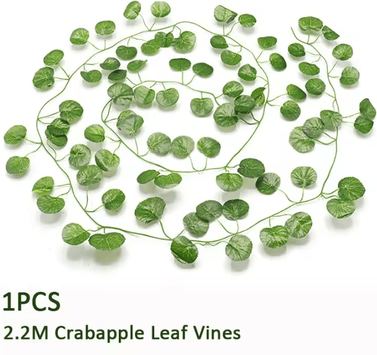 Inspire Curations Lush Artificial Ivy Garland Realistic Hanging Green Vine Decor crabapple Leaves 6pcs