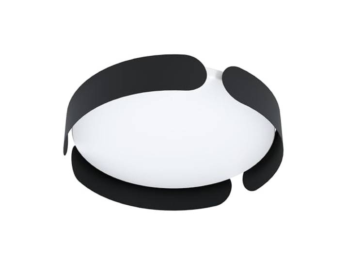 EGLO LED Deckenleuchte Valcasotto, 1 flammige Deckenlampe minimalistisch Wohnzimmerlampe aus Metall in Schwarz, Kunststoff in Weiß, LED Schlafzimmerlampe warmweiß
