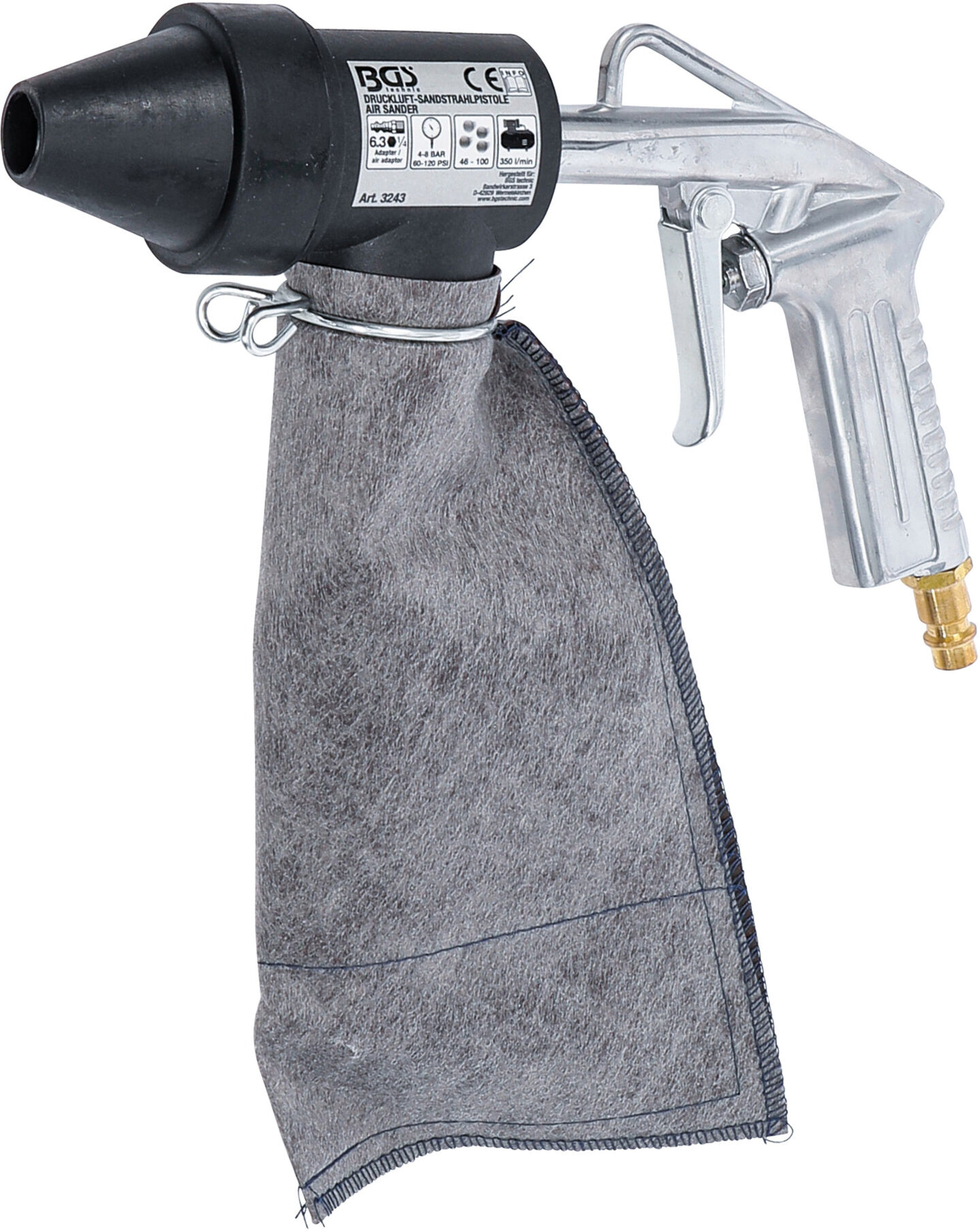 BGS Druckluft-Sandstrahlpistole inkl. Zubehör ; BGS technic (3243)