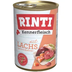 RINTI Kennerfleisch 400g Dose Hundenassfutter 6 x 400 Gramm Lachs