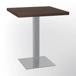 BIG Möbel GmbH Bistrotisch 60x60 cm | Walnuss | Edelstahl Gestell
