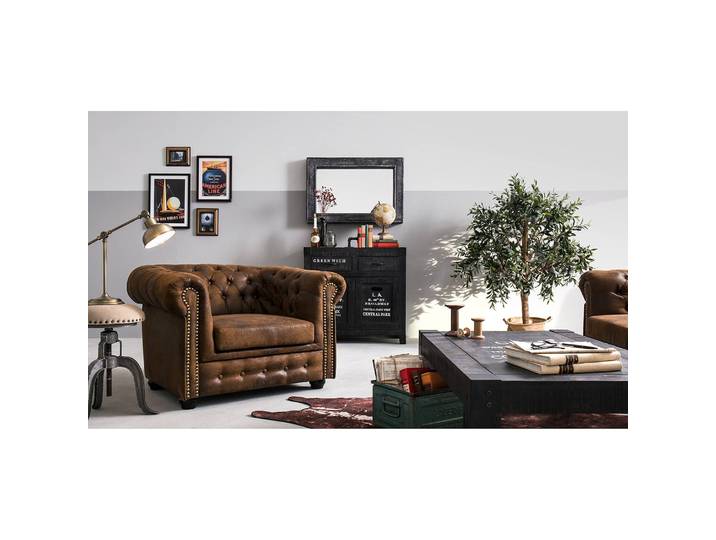 Sessel Torquay Braun/Braun Microfaser 107 x 72 x 88cm