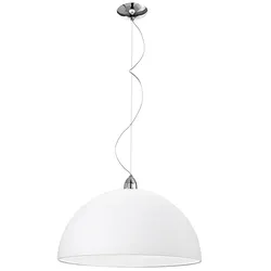 ROSSINI ILLUMINAZIONE ISAKO Pendelleuchte 50 cm aus satiniertem weißem Glas und verchromtem Metall – E27-Angriff, modernes Design und Lichtstreuung – Rossini-Gruppe