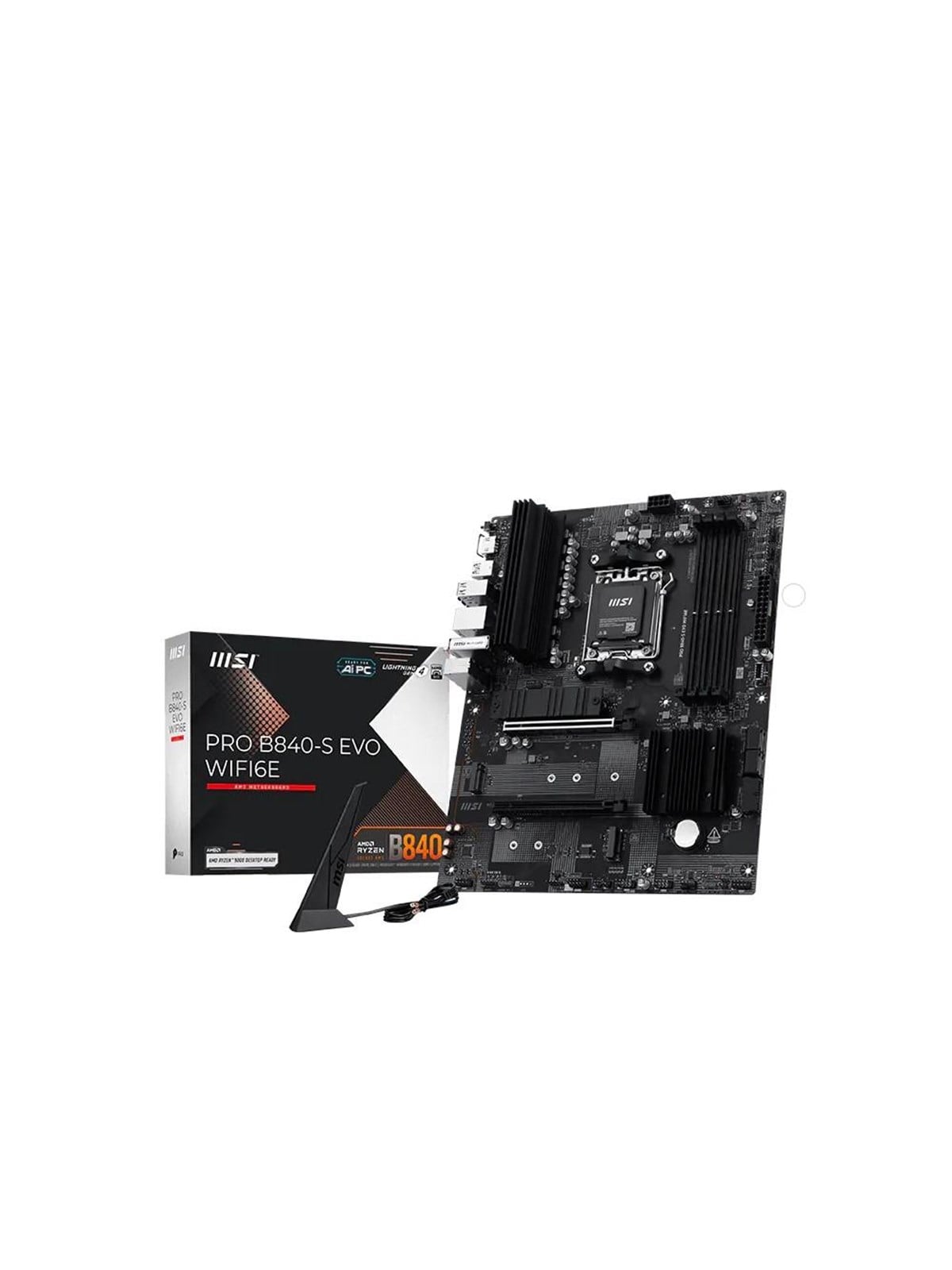 MSI PRO B840-S EVO WIFI6E Mainboard - AMD B840 - AMD AM5 - DDR5 RAM - ATX