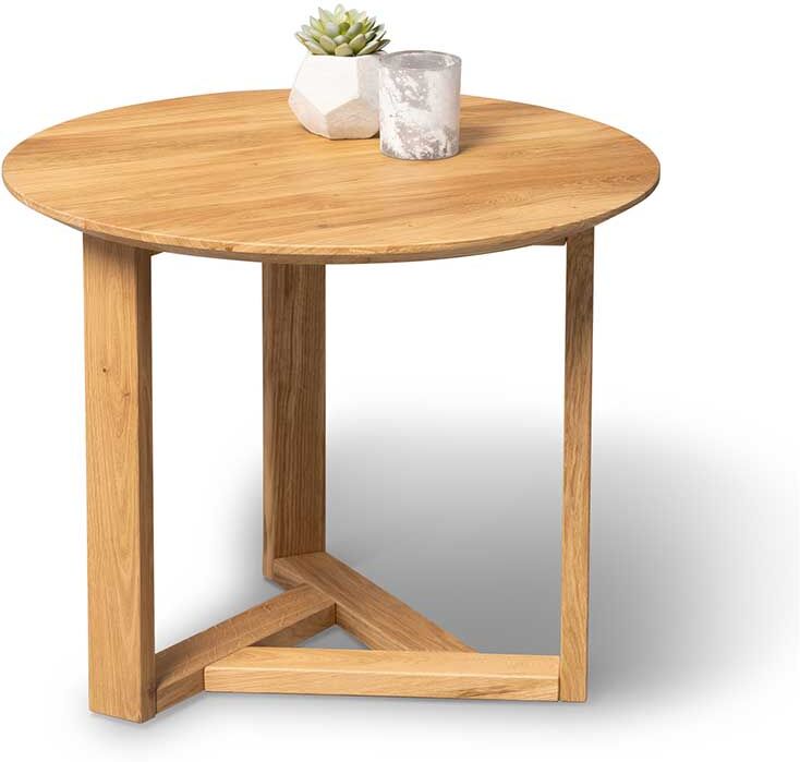 Pharao24.de Beistelltisch Couchtisch in runder Form aus Wildeiche Massivholz