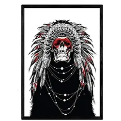 POSTER Chaman Dekorative Design A3 Schwarzer Rahmen