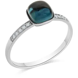 Diamonds by Ellen K. Ring 585 Gold Blautopas Diamant 0,054ct.