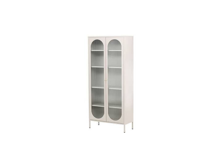 Buffet haut vitré en métal beige MALIG métal + verre beige