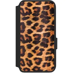 Nivocase Klapphülle für Samsung Galaxy S22 Handyhülle aus Kunst Leder NIVOflip schwarz Animalprint Fell (Samsung Galaxy S22), Smartphone Hülle, Schwarz