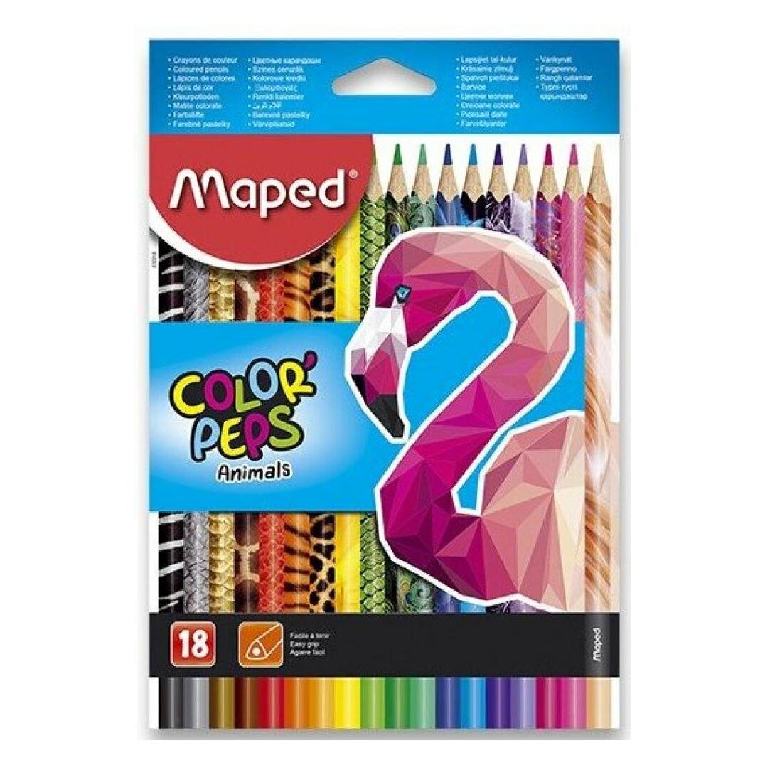 Maped Dreikant-Buntstift COLOR'PEPS Animals, 18er Kartonetui (18x) (832218)