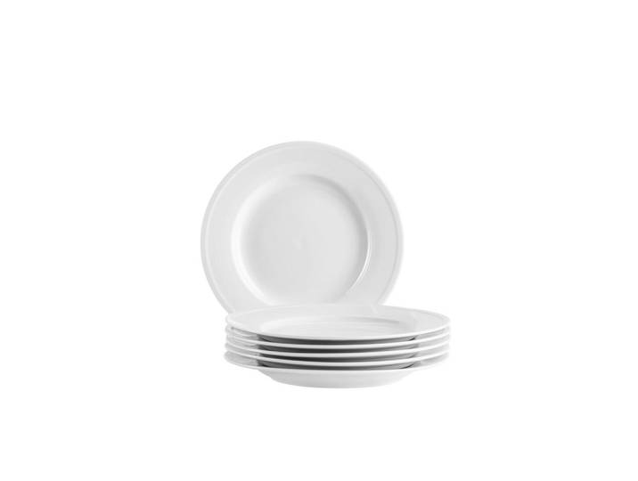 Mäser Desserttellerset Arlona, Weiß, Keramik, 6-teilig, rund, Geschirr, Teller, Teller-Sets