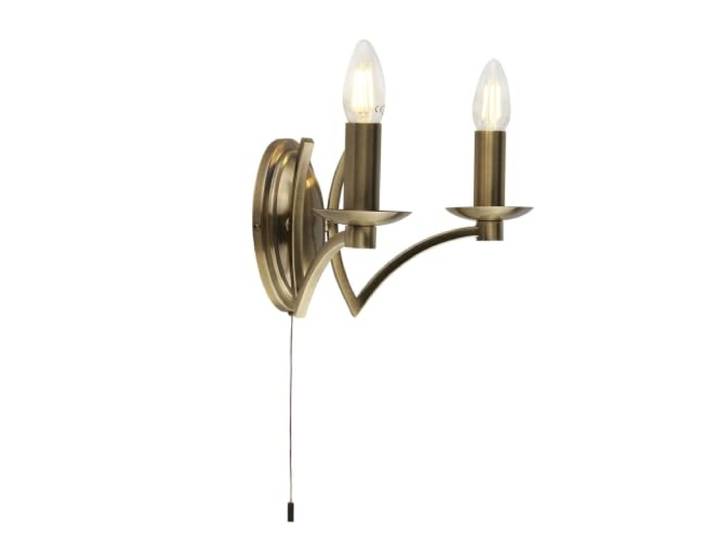Suchscheinwerfer Ascot 2 Licht Wandleuchte Antik Messing