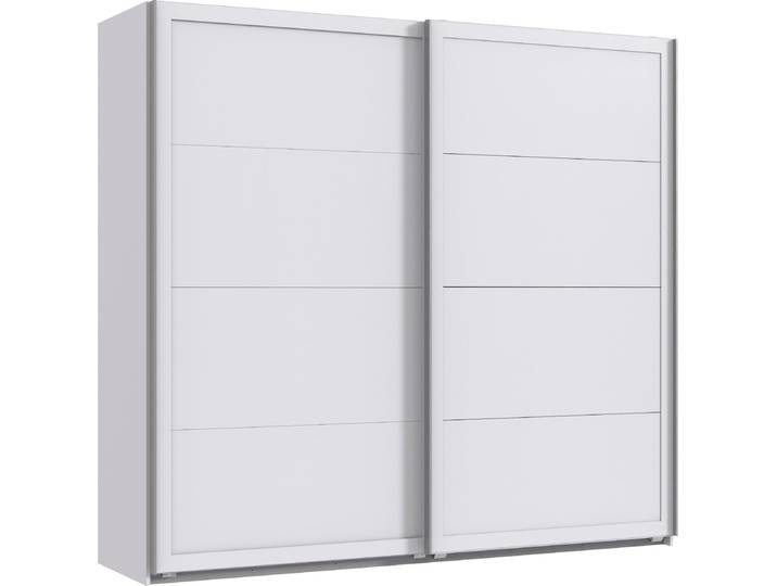Schwebetürenschrank WIMEX Chalet , weiss (weiß), B:225cm H:208cm T:65cm, Holzwerkstoff, Schränke, Schwebetürenschrank, in Landhausoptik, 180 oder 225cm breit