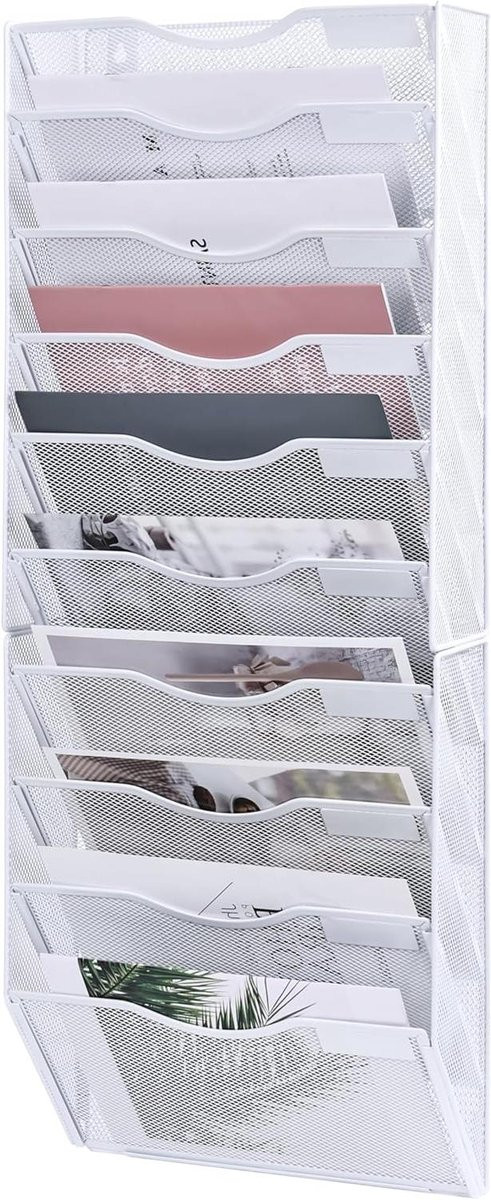 10-Laags Hangende Bestandhouder voor Documenten en Tijdschriften - Wandmontage A4