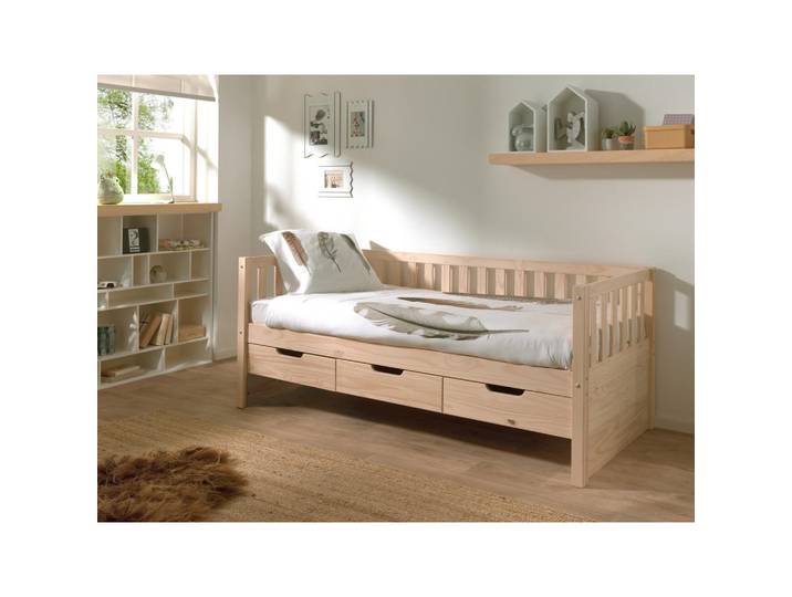 Vipack Stauraumbett, Kiefer, Holz, Kiefer, 90x200 cm, Lattenrost,nicht verstellbar, Schlafzimmer, Betten, Stauraumbetten