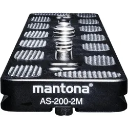 mantona AS-200-2M (Stativ Schnellwechselplatte), Stativ Zubehör, Schwarz