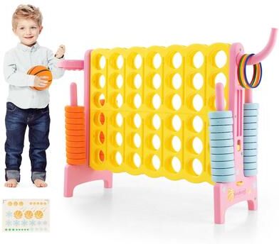 Jumbo 4-to-Score 4 in A Row Giant Game Set with Stickers Carry Bag