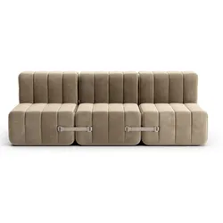 Curt Modulsofa mit Lehne Barcelona Grau / Braun
