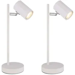 2x Tischleuchte Tischlampe Wohnzimmerlampe Flexibel verstellbar Weiß H 35 cm
