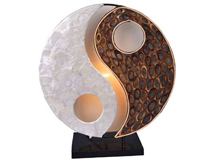 Woru Deko-Leuchte YING YANG NATUR, rund, Natur-Material, Höhe ca. 30 cm