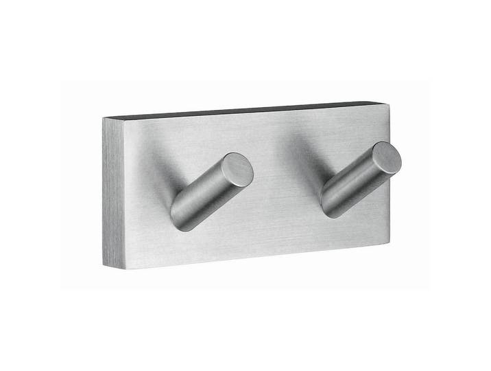 Handtuchhaken, Chromfarben, Metall, eckig, 9x4x0.5 cm, Badaccessoires, Haken