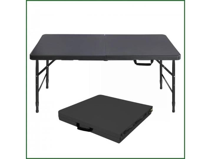 Table pliante robuste ajustable 125cm - Portable avec poignée - Noir