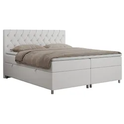 BOXBETT ROMA 180/200 - Weiß Kunstleder - H4