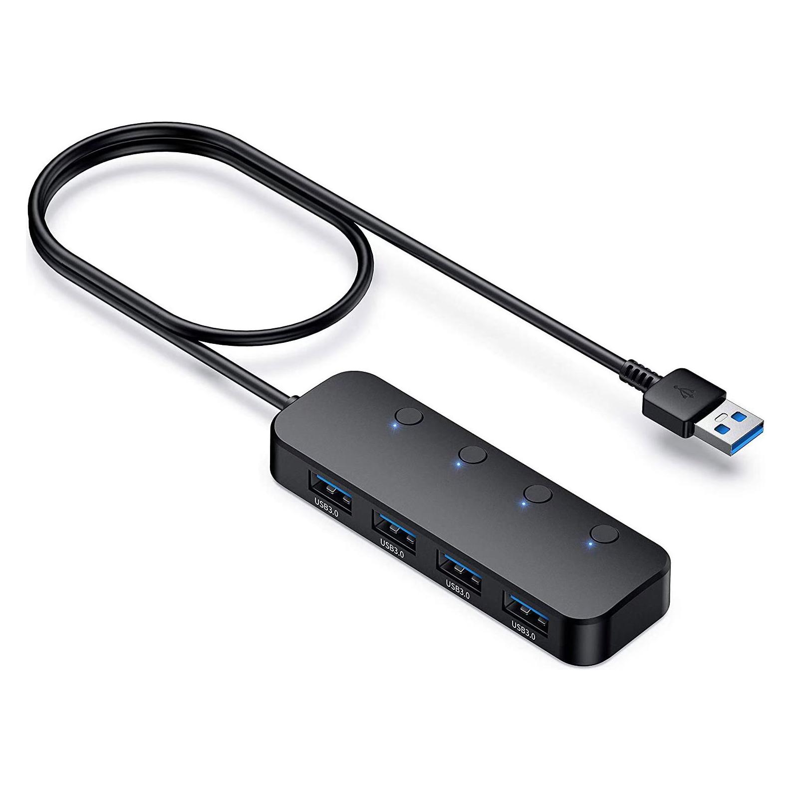 ProXtend 4-port Hub USB 3.2 Gen 1 0.6M Cable (USB-A, 4 Ports) (USB3-HUB4B)