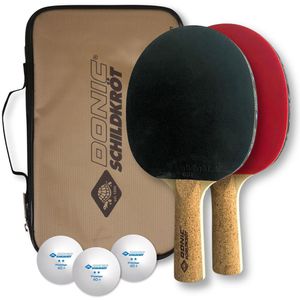 Donic-Schildkröt Tischtennisschläger Persson 500, 6-teilig, 2 Schläger, 3 Bälle & Transporttasche, mit ITTF-Zulassung