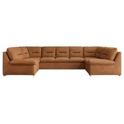Wohnlandschaft mit Schlaffunktion Comodo ¦ orange ¦ Maße (cm): B: 340 H: 93