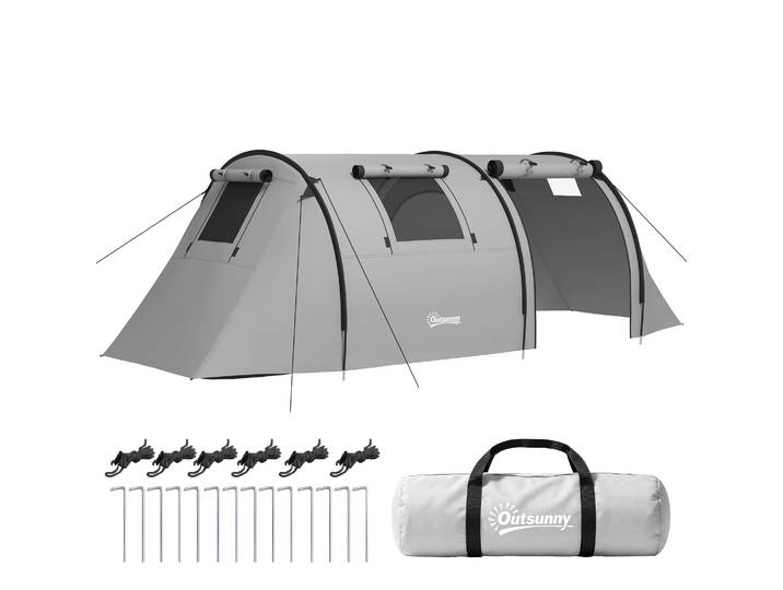 Tente de camping Outsunny pour 3 personnes 470X220X150 cm