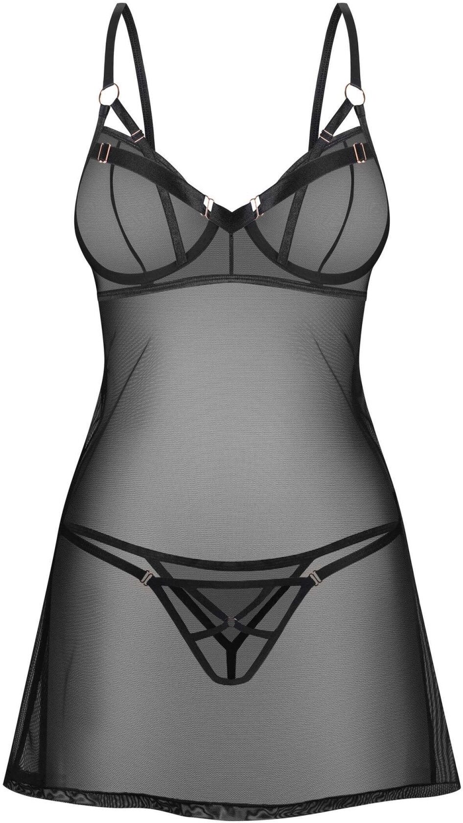 Obsessive Euridia Nuisette et string - Noirs