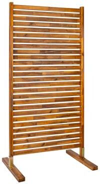 JONATHAN Y Solana Modern Solid Acacia Wood Slat Outdoor Privacy Screen, Freestanding Single Panel Patio Room Divider