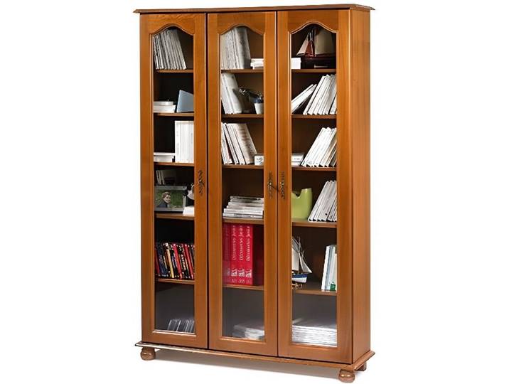 Bibliothèque 3 portes vitrées Vence - Chêne